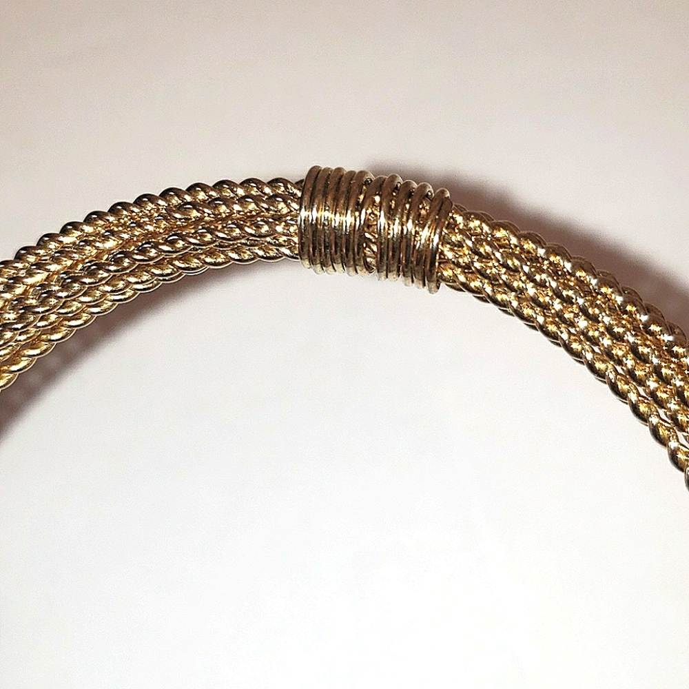 Twisted Rope Bangle Stackable Wrapped Boho Neutra… - image 7